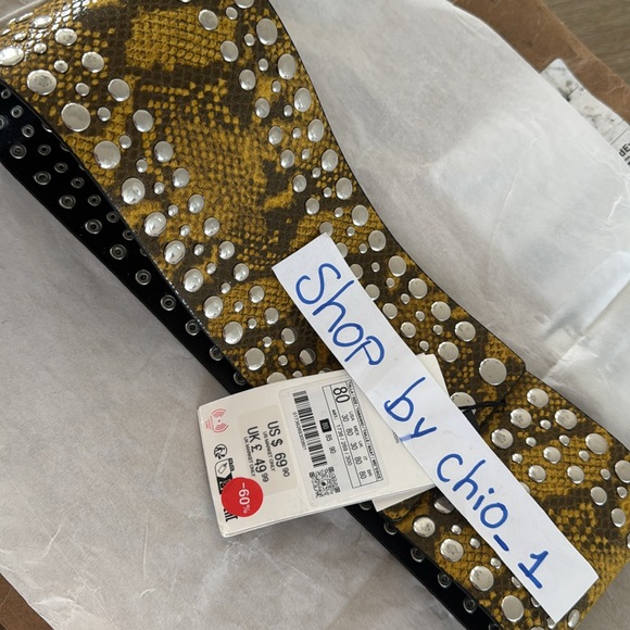 ZARA ANIMAL PRINT STUDDED SASH BELT Sash made of made leather bloggers favorite